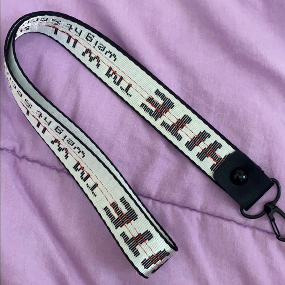 Off White Lanyard Keychain